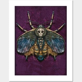 Surreal Insect - Death’s head hawkmoth Posters and Art